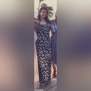 Bloomingdales AQUA Dress Navy Floral